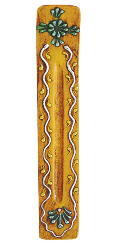 11" ORANGE WOODEN INCENSE ASH CATCHER (PER DZ) Designs by Deekay