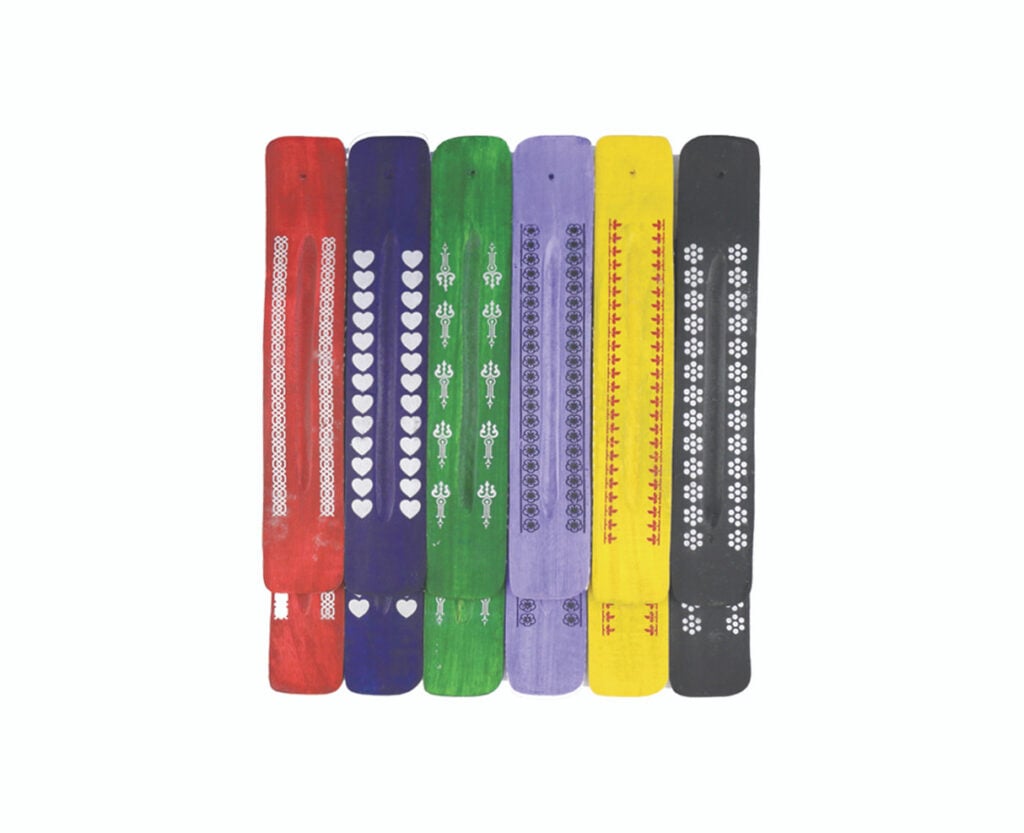 11" ASSORTED COLORS WOODEN ASH CATCHERS (SET OF 12) Designs by Deekay