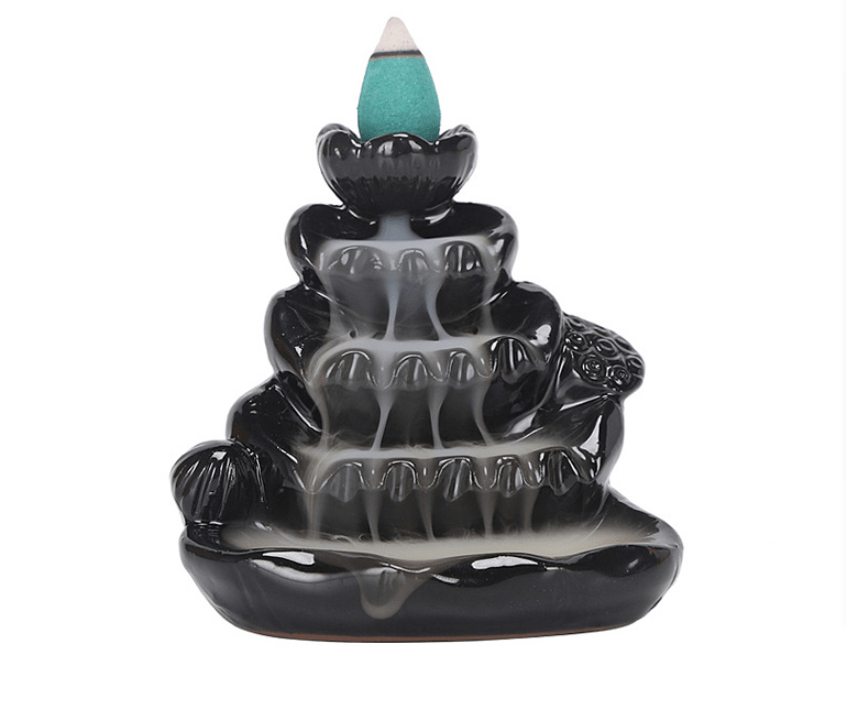 Magi-Falls Ceramic Backflow Incense Smoke Waterfall | Includes 20 Incense  Cones & Sticks!