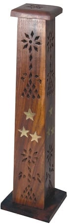 WOODEN INCENSE TOWER 12" (PACK OF 2)