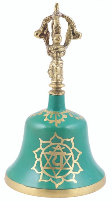 7 Chakras Bronze Bell - Green 6.25"