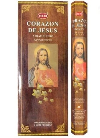 HEM CORAZON DE JESUS INCENSE 20 STICKS HEX PACK
